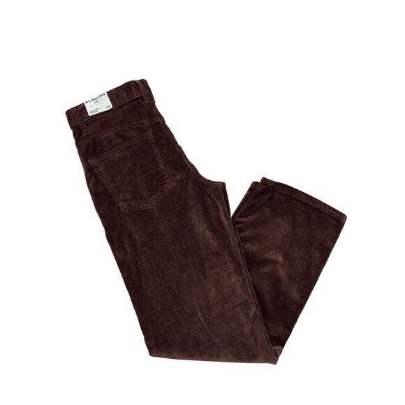 NWT Free People Risk Taker Corduroy Straight Jeans in Chocolate Truffle - Picture 3 of 15